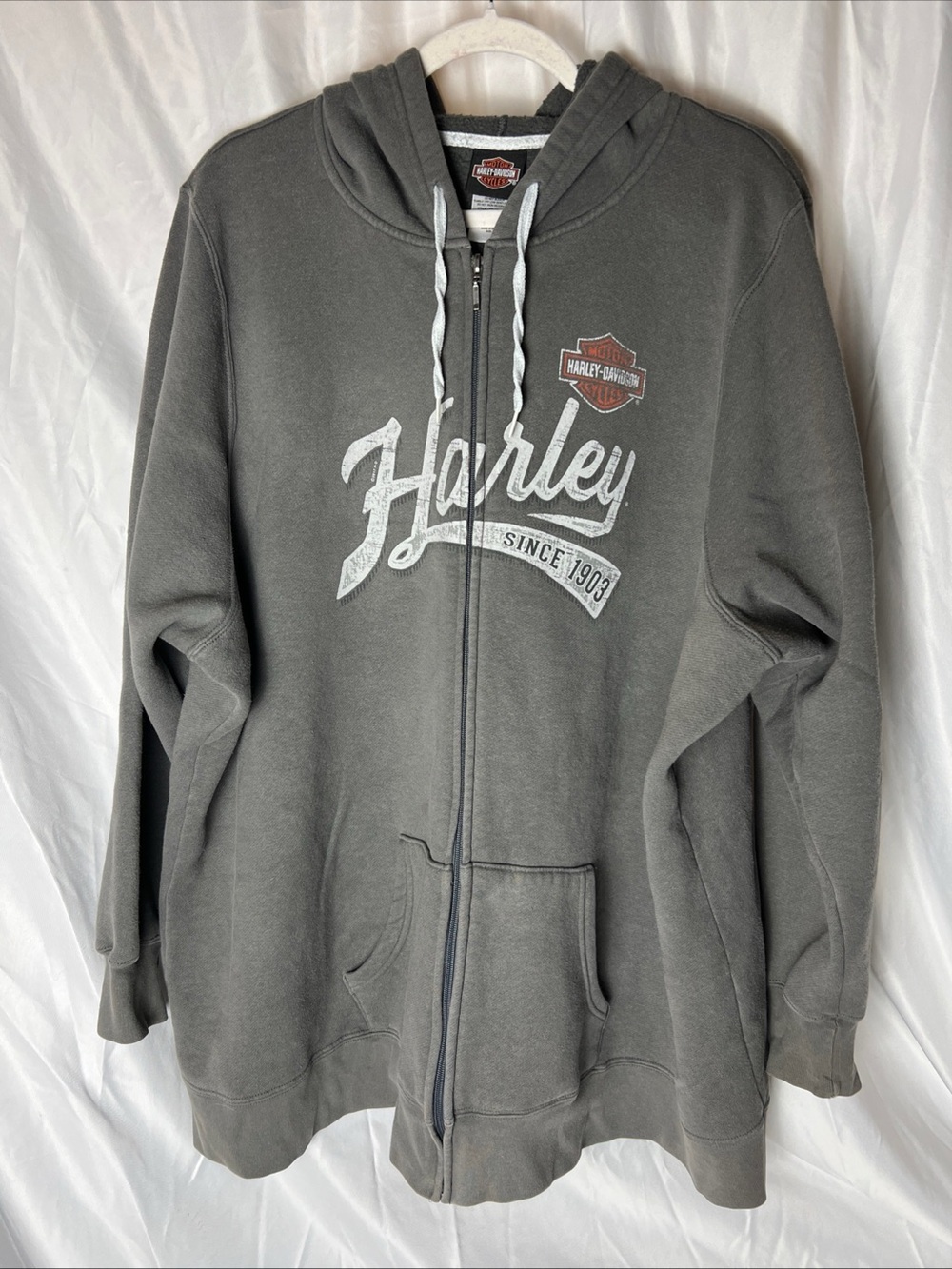 Harley-Davidson Gray Zip-Up Hoodie Jacket
